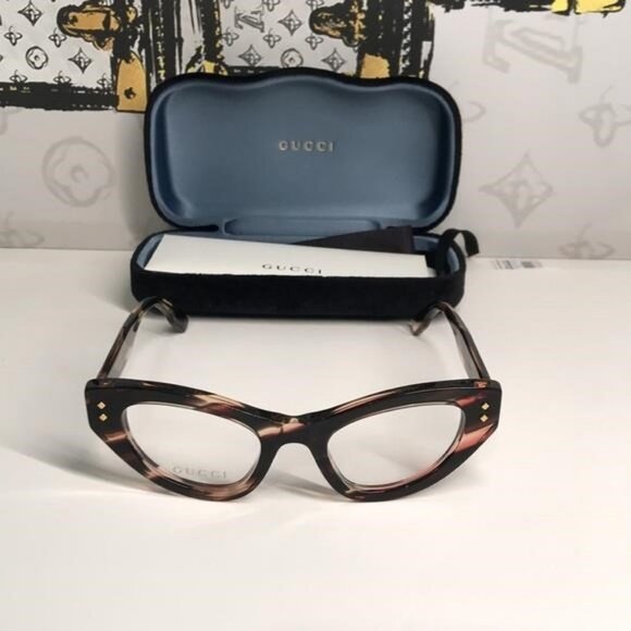 New Authentic Gucci Women's Tortoise Shell Glasses GG1083o 002 - Picture 9 of 13